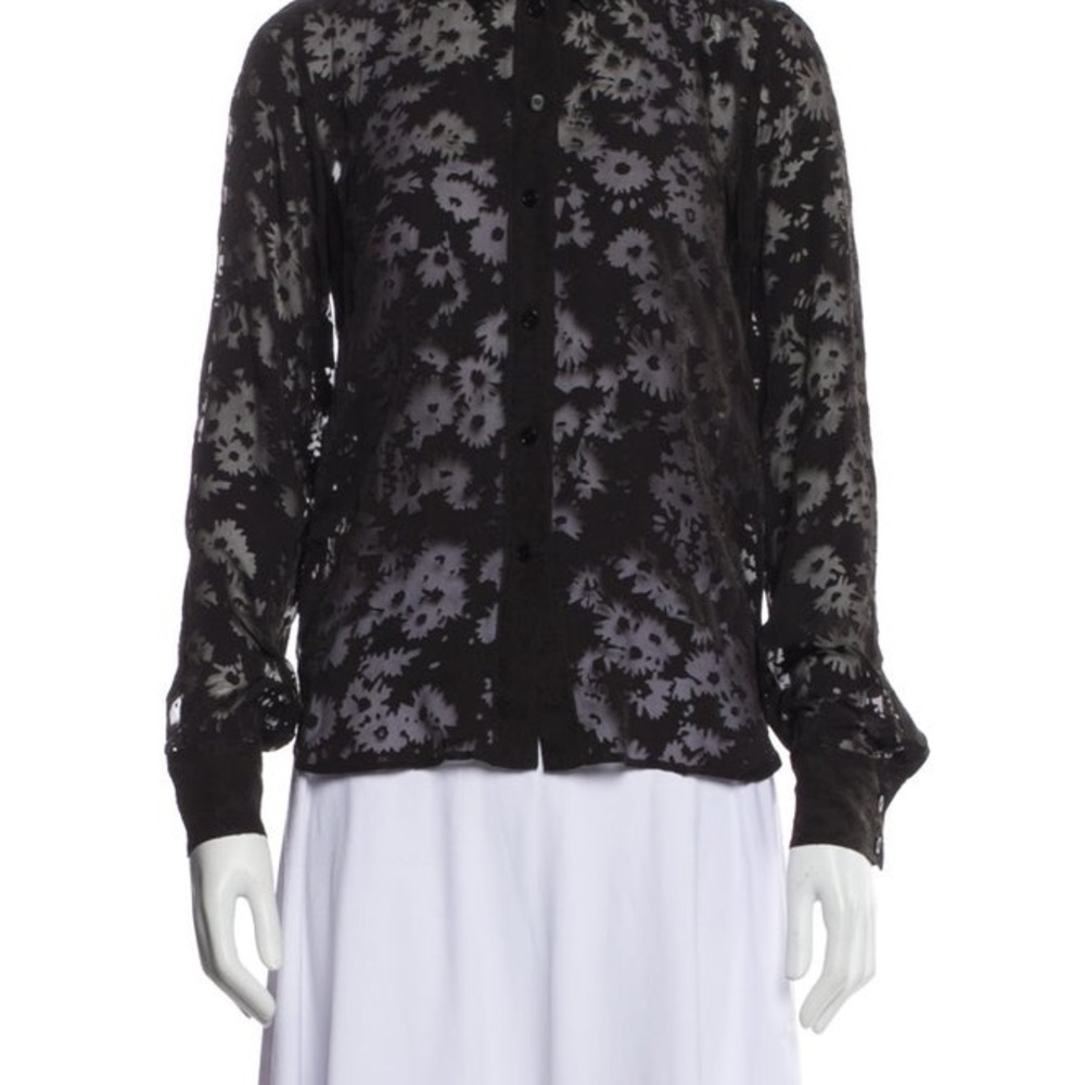 Stella McCartney Black Sheer Blouse Size 40 - Picture 1 of 12